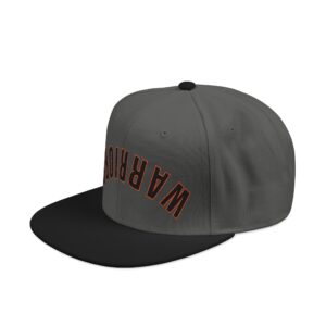 Upside Down Warriors Flat Bill Cap Embroidered Snapback Cap