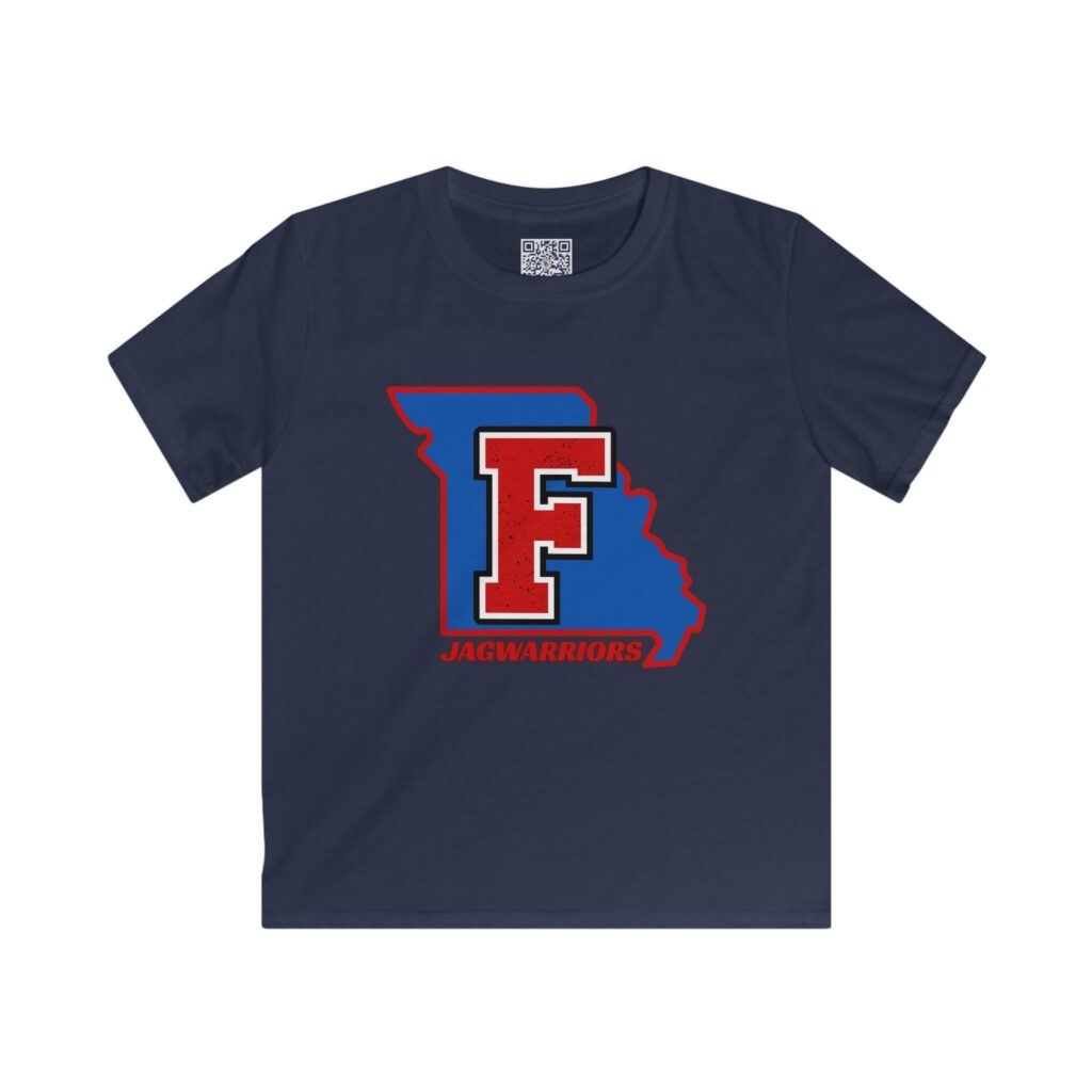 Missouri Jagwarriors Wrestling graphic printed on a youth tee, shown in six colour options