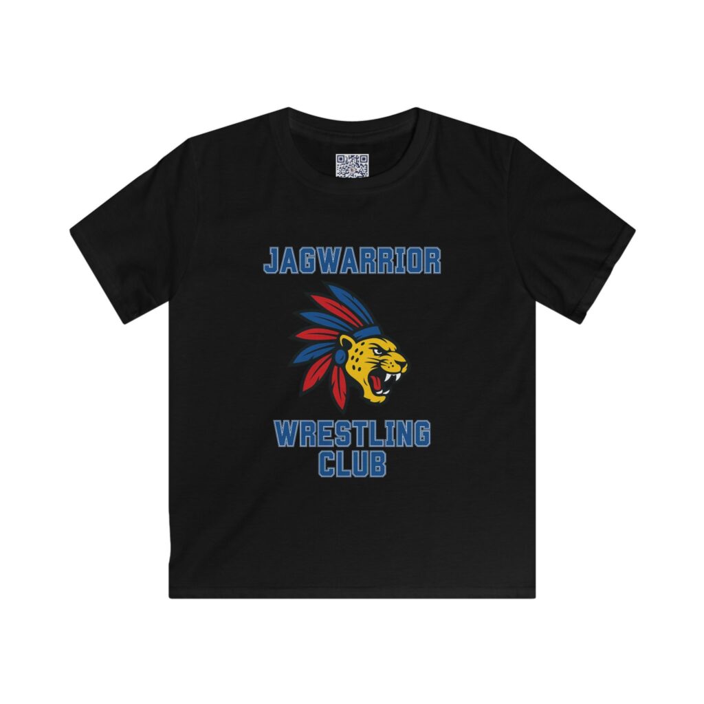 JagWarrior Wrestling Club graphic printed on a youth tee