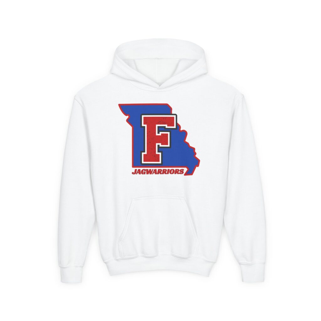 Missouri Jagwarriors Wrestling graphic printed on youth hoodie