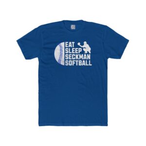 Eat Sleep Seckman Softball graphic printed on an adult tee