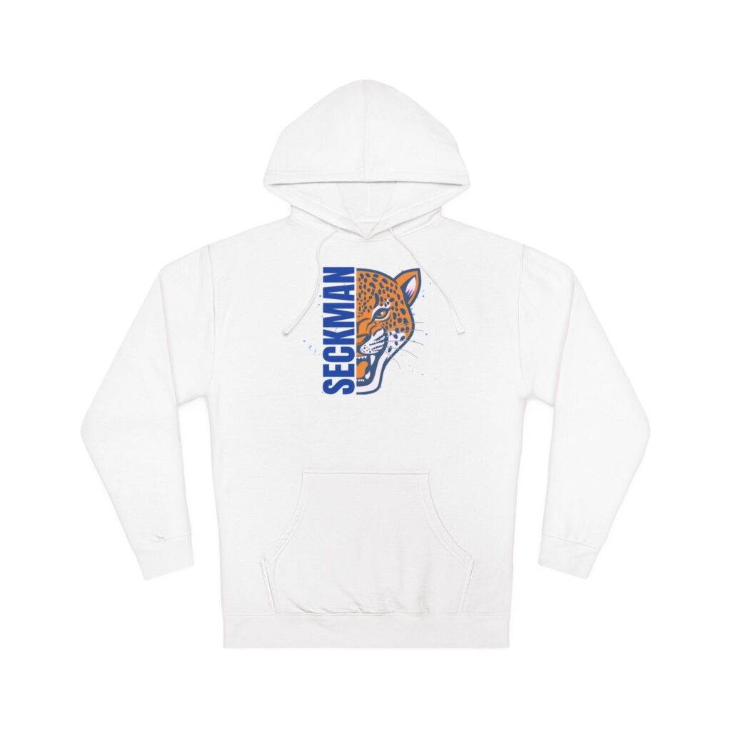 Adult hoodie printed with the Seckman Jaguars Jag Face design