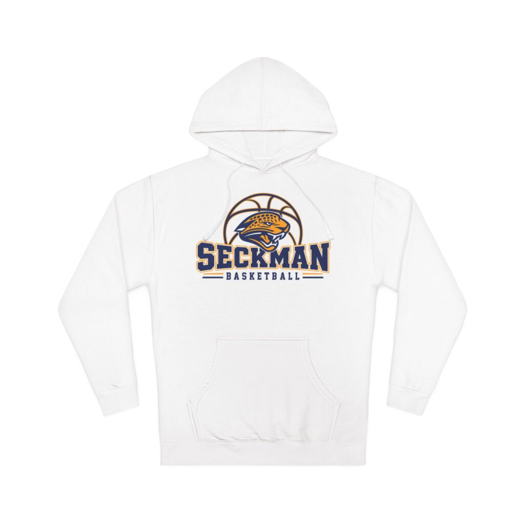 Seckman Jaguars Basketball design printed on an adult hoodie