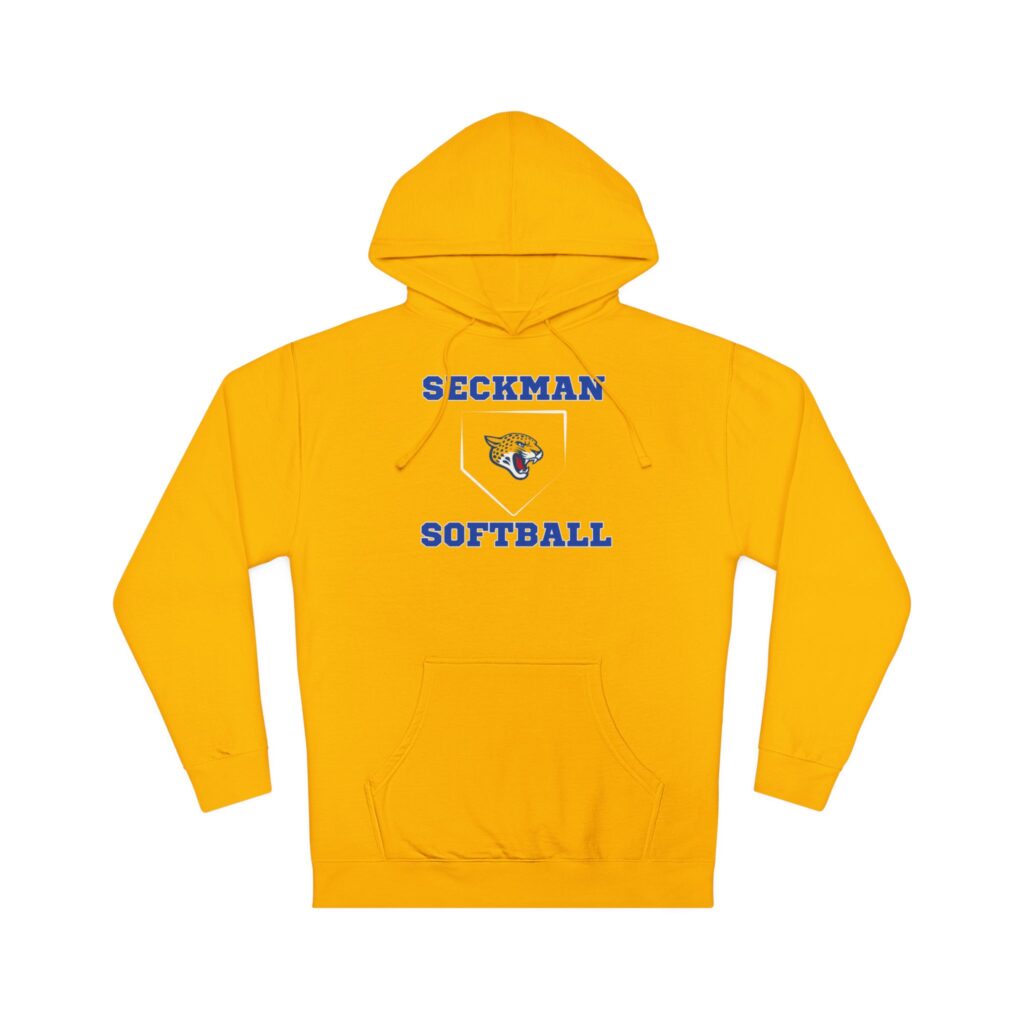 Seckman Jaguars softball home plate design printed on adult hoodie