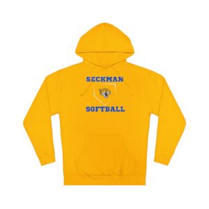 Seckman Jaguars softball home plate design printed on adult hoodie
