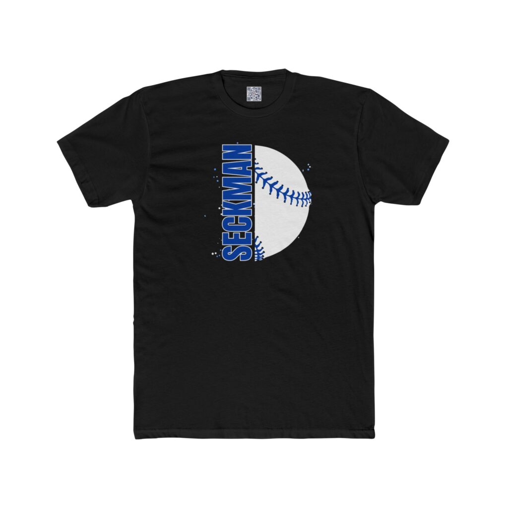 Seckman Jaguars baseball/softball design printed on an adult tee, available in six colors.