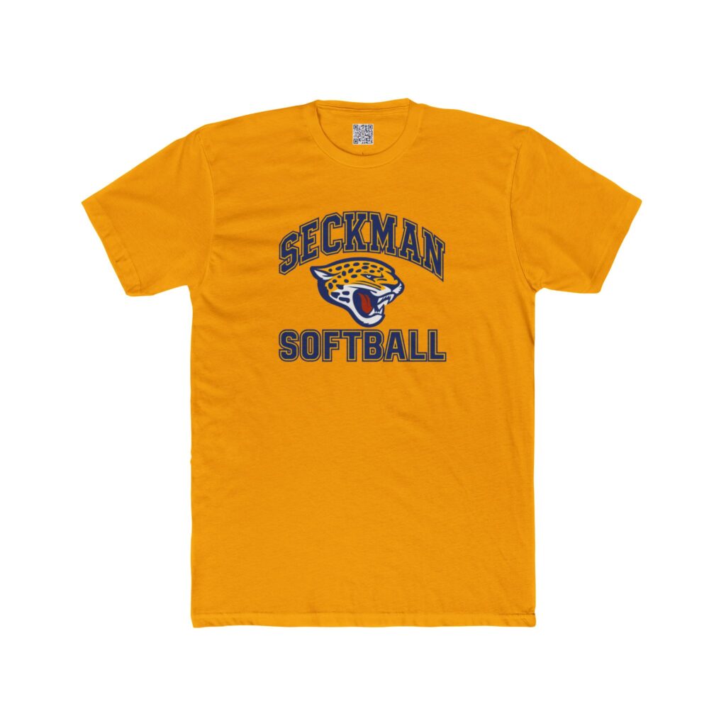 Seckman Jaguars softball logo printed on the front of an adult tee