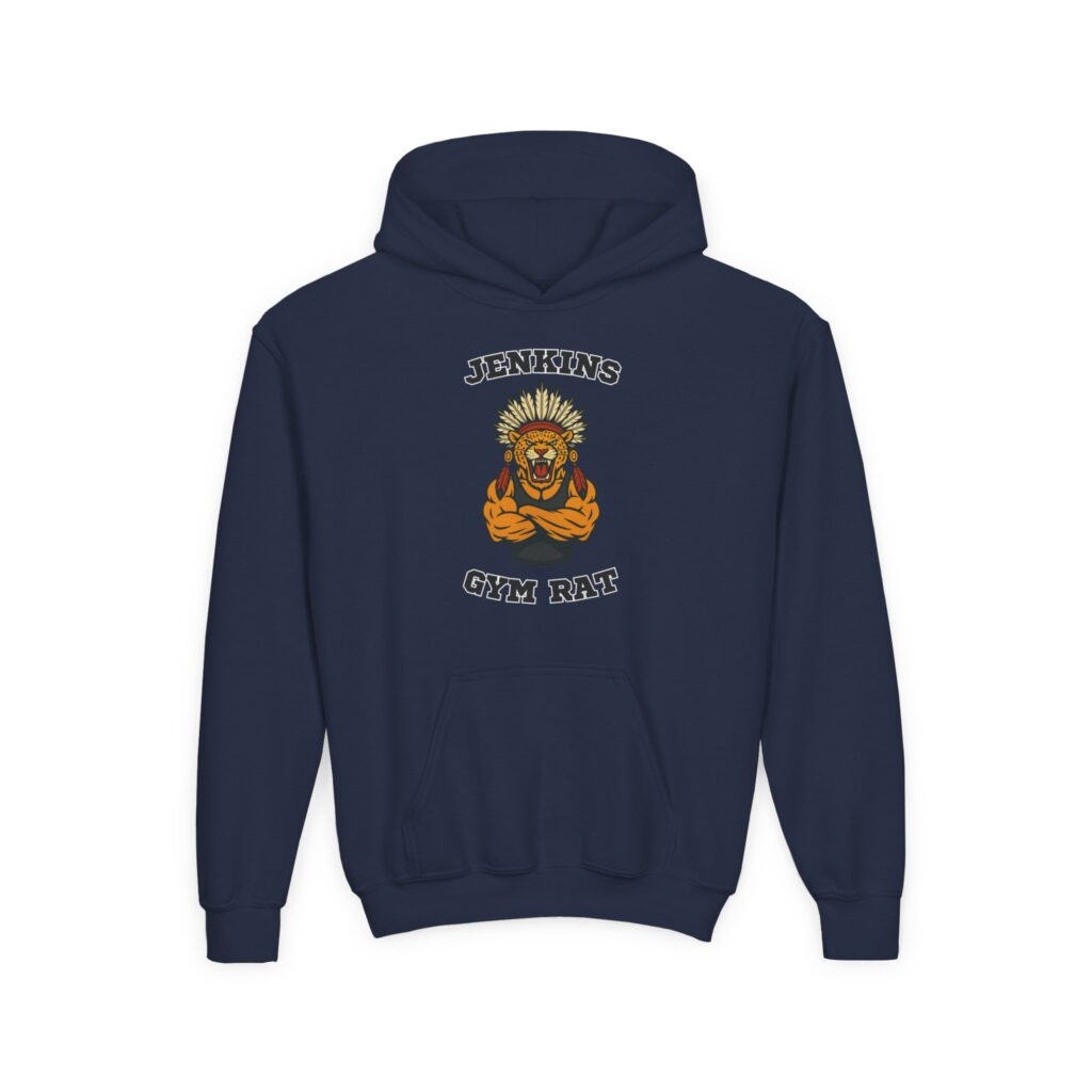Youth hoodie printed with Jagwarrior Wrestling design