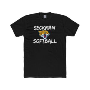 Seckman Jaguars softball paint design printed on an adult tee