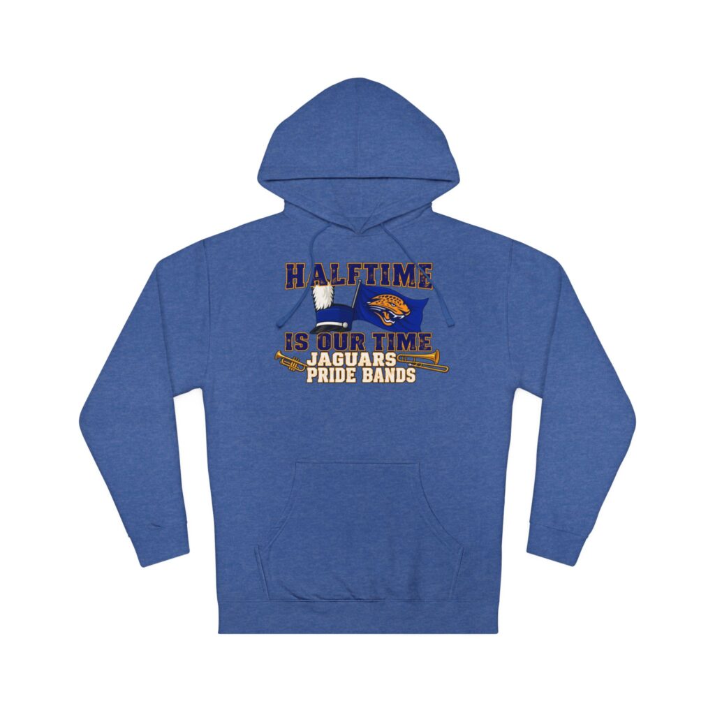 Seckman Jaguars adult hoodie printed with Halftime is Our Time band design