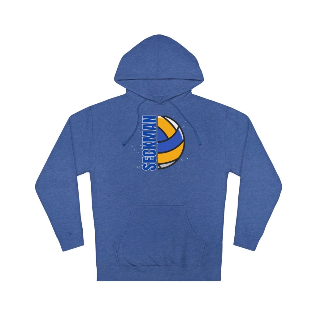 Adult hoodie printed with Seckman Jaguars volleyball design