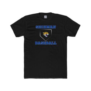 Seckman Jaguars baseball home plate design printed on an adult tee
