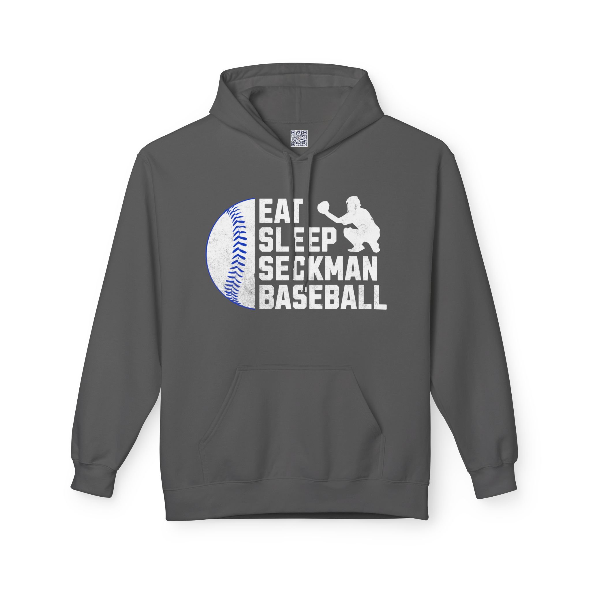 Eat Sleep Seckman Baseball Adult Hoodie - Image 6
