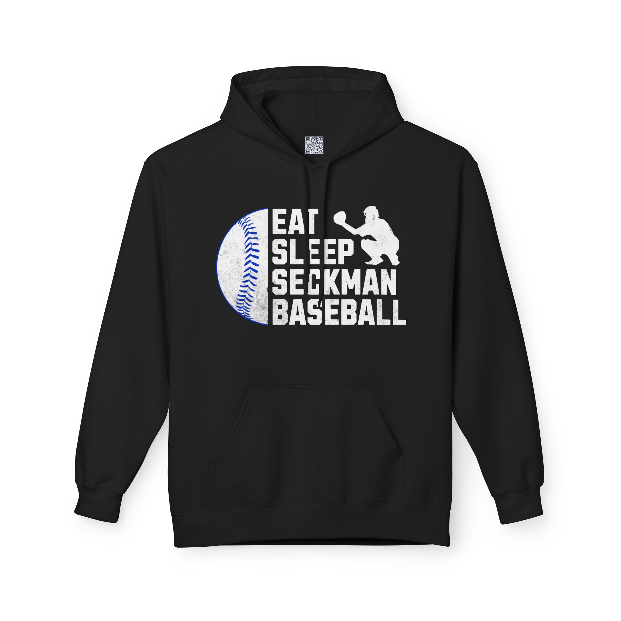 Eat Sleep Seckman Baseball Adult Hoodie - Image 2