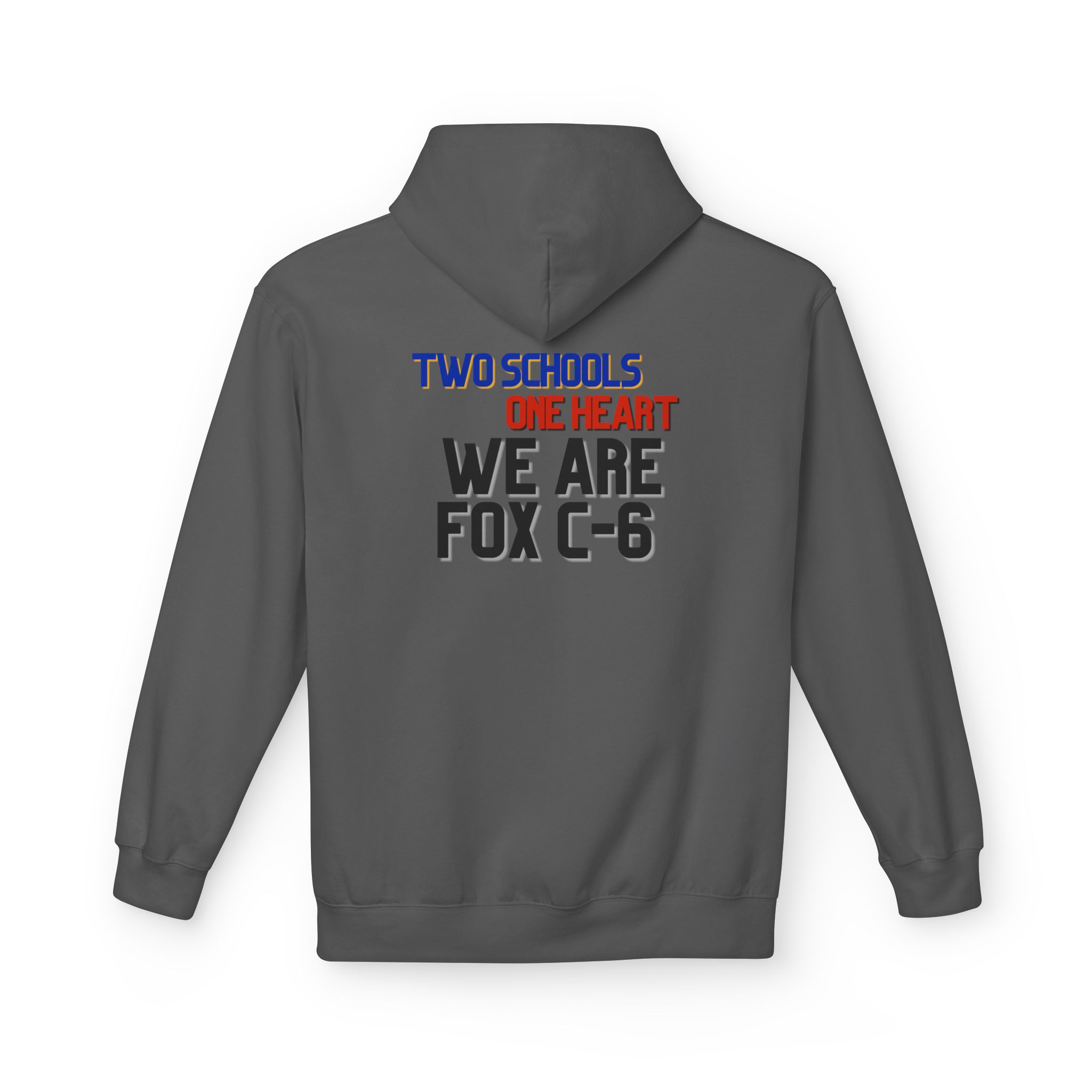 Two Schools, One Heart, We Are Fox C-6 Adult Hoodie - Image 12