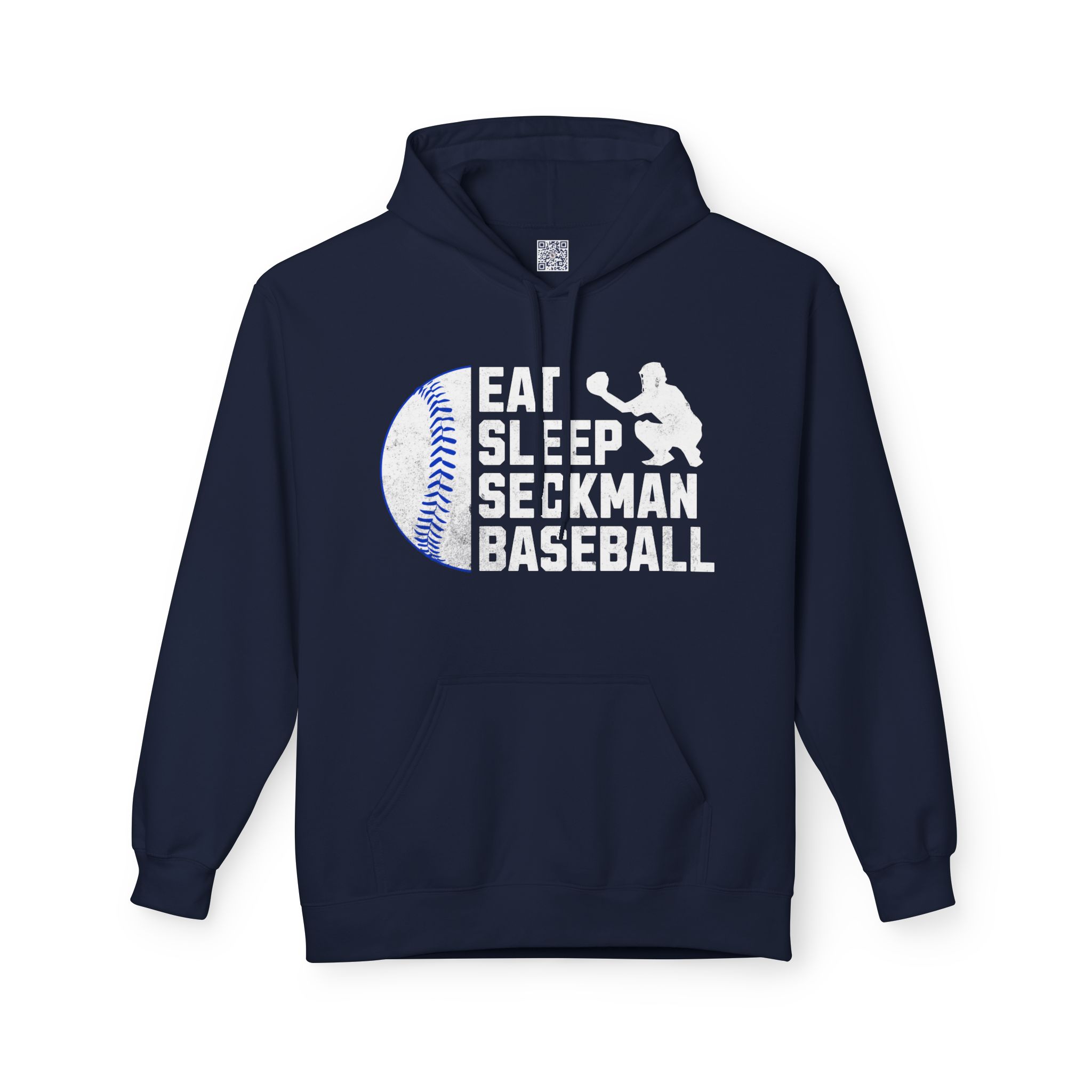 Eat Sleep Seckman Baseball Adult Hoodie - Image 7